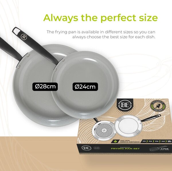 BE Living Set 2 tave Essential Black 24-28 cm