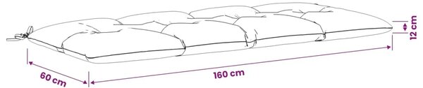 Jastučić za klupu VIANEN 100% poliester Antracit - Antracit 160 x 60 x 12 cm