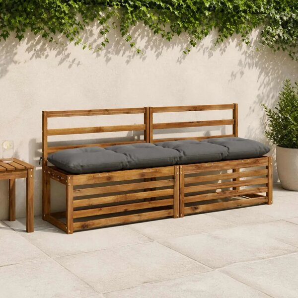 Jastučići za klupe VIANEN 2 kom. 100% poliester Siva - Siva 170 x 40 x 12 cm