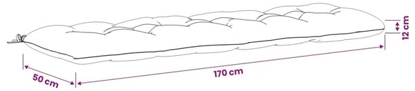 Jastučić za klupu VIANEN 100% poliester Antracit - Antracit 170 x 50 x 12 cm