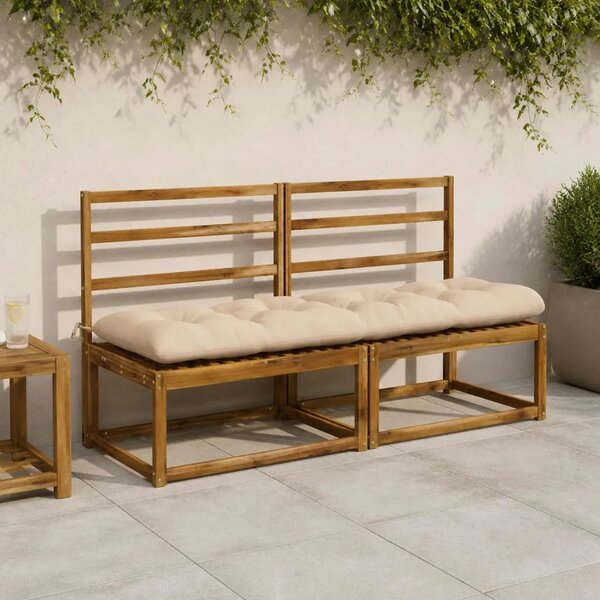 Jastučići za klupe VIANEN 2 kom. 100% poliester Krem - Krem 160 x 50 x 12 cm