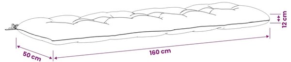 Jastučići za klupe VIANEN 2 kom. 100% poliester Krem - Krem 160 x 50 x 12 cm