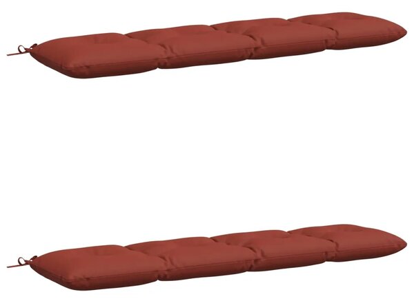 Jastučići za klupe VIANEN 2 kom. 100% poliester Crvena - Crvena 160 x 40 x 12 cm