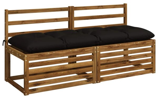 Jastučići za klupe VIANEN 2 kom. 100% poliester Crna - Crna 150 x 50 x 12 cm