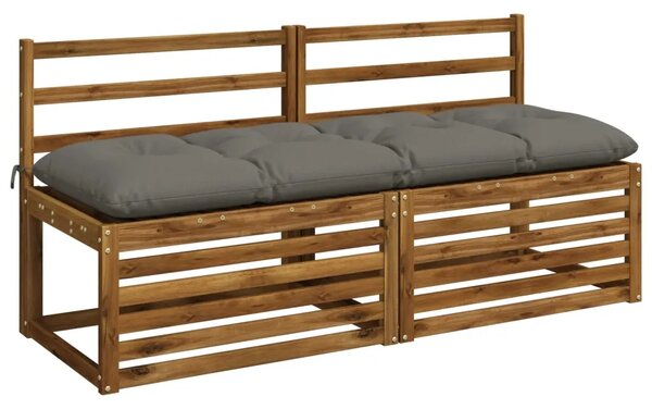 Jastučići za klupe VIANEN 2 kom. 100% poliester Siva - Siva 150 x 50 x 12 cm