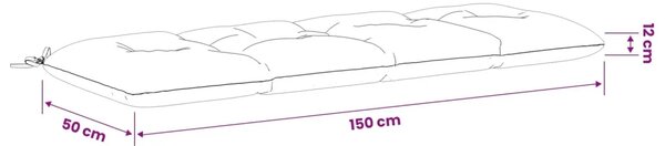 Jastučić za klupu VIANEN 100% poliester Sivosmeđa - Sivosmeđa 150 x 50 x 12 cm