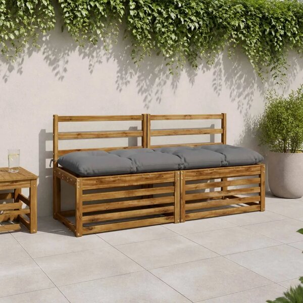 Jastučići za klupe VIANEN 2 kom. 100% poliester Siva - Siva 150 x 50 x 12 cm