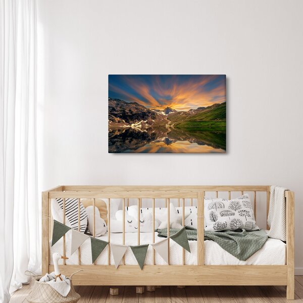 Slika - Odsjaj u planinskom jezeru (90x60 cm)