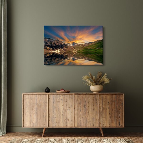 Slika - Odsjaj u planinskom jezeru (90x60 cm)