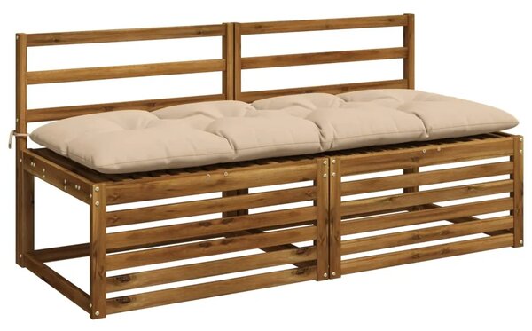 Jastučići za klupe VIANEN 2 kom. 100% poliester Krem - Krem 140 x 60 x 12 cm