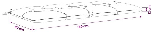 Jastučići za klupe VIANEN 2 kom. 100% poliester Krem - Krem 140 x 60 x 12 cm