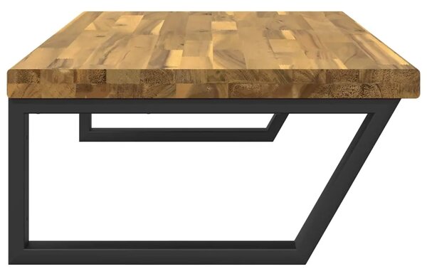 Polica za Lavabo - Umivaonik s prirodnim rubom montirana na zid - Izbijeljena i crna 100 x 50 x 24 cm Četvrtasto