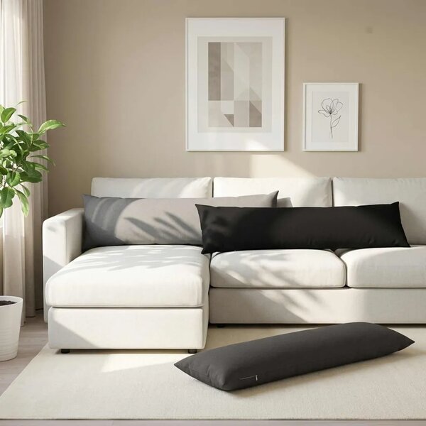 Jastuk s jastukom HEERLEN Svjetlosiva 40 x 145 cm Tkanina - Svjetlosiva 40 x 145 cm 1