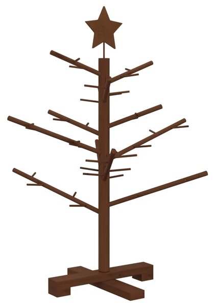 Drveno božićno drvce 75 cm Bambus i masivna borovina - 75 cm Tamno smeđa