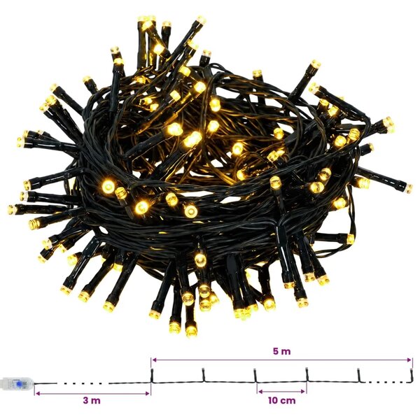 Božićni vijenci Zelena 270 cm PVC 50 LED lampica - Zelena s LED svjetlima