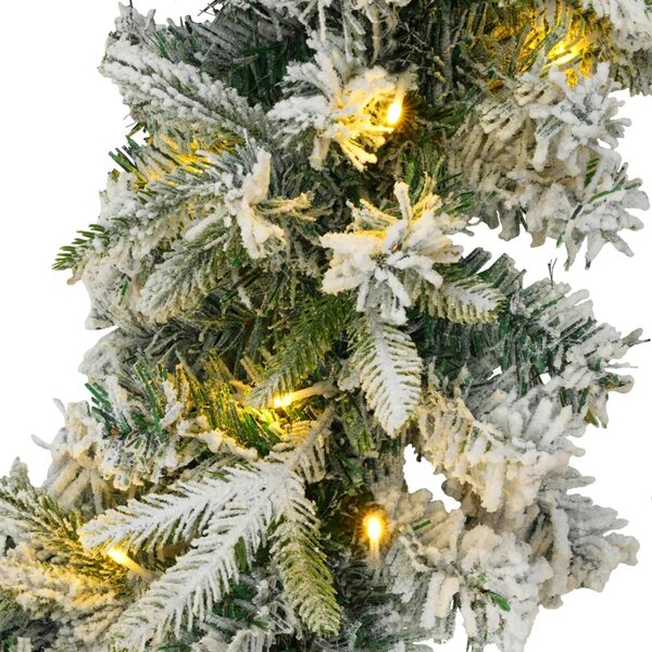 Božićni vijenci Zelena i bijela 270 cm PVC i PE 50 LED lampica - Bijela s LED svjetlima
