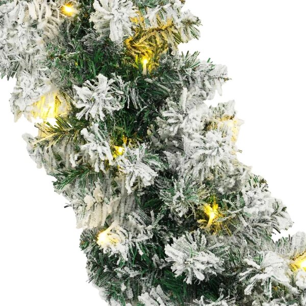 Božićni vijenci Zelena i bijela 270 cm PVC 50 LED lampica - Bijela s LED svjetlima