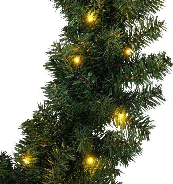 Božićni vijenci Zelena 270 cm PVC 50 LED lampica - Zelena s LED svjetlima