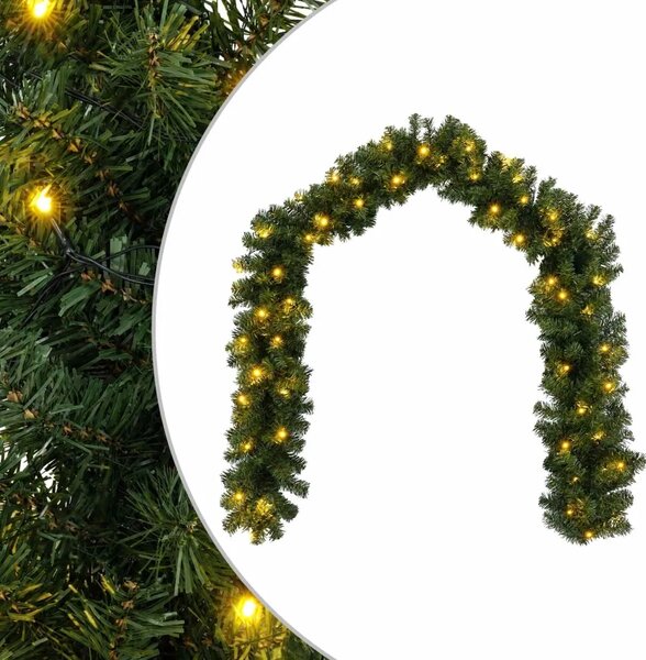 Božićni vijenci Zelena 270 cm PVC 50 LED lampica - Zelena s LED svjetlima