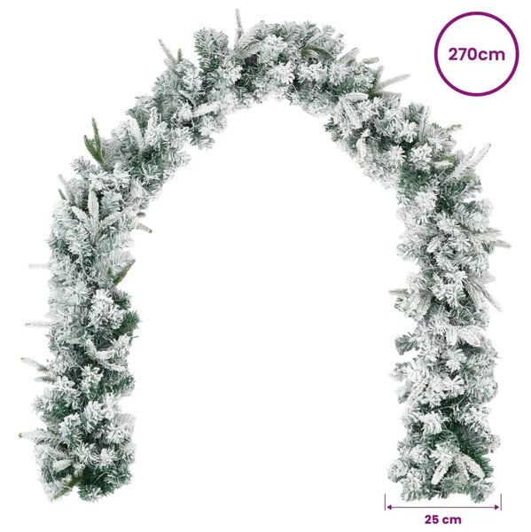Božićni vijenci Zelena i bijela 270 cm PVC i PE - Bijela bez LED svjetala