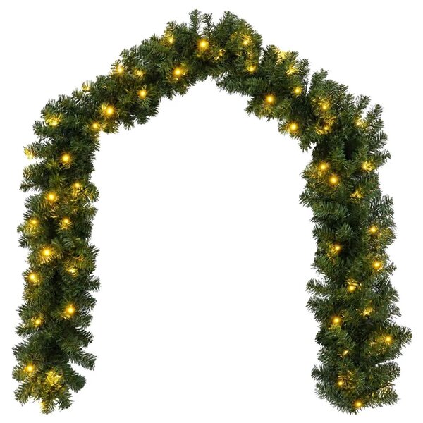 Božićni vijenci Zelena 270 cm PVC 50 LED lampica - Zelena s LED svjetlima