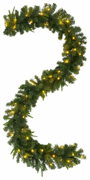 Božićni vijenci Zelena 270 cm PVC i PE 50 LED lampica - Zelena s LED svjetlima