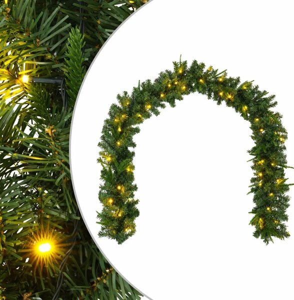 Božićni vijenci Zelena 270 cm PVC i PE 50 LED lampica - Zelena s LED svjetlima