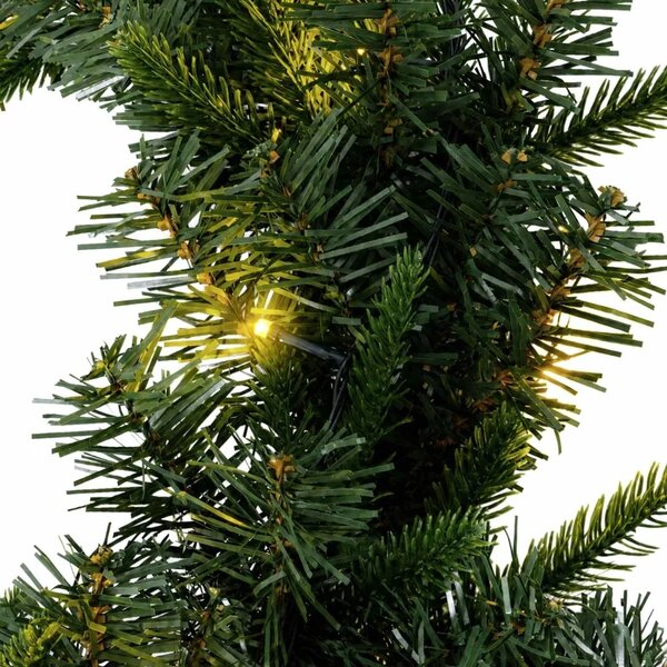 Božićni vijenac Zelena Ø 30 cm PVC i PE 25 LED lampica - Zelena 30 cm s LED svjetlima
