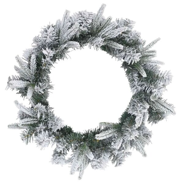 Božićni vijenac Zelena i bijela Ø 30 cm PVC i PE - Bijela 30 cm bez LED svjetala