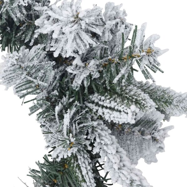 Božićni vijenac Zelena i bijela Ø 30 cm PVC i PE - Bijela 30 cm bez LED svjetala