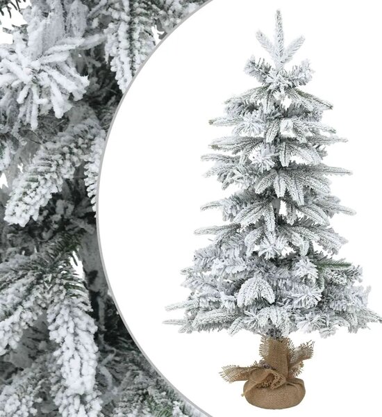 Zasnježeno mini božićno drvce 90 cm PVC i PE Zelena i bijela - Zelena i bijela 90 cm bez LED svjetala