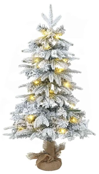 Mini zasnježeno božićno drvce 45 cm 25 LED lampica Topla bijela - Zelena i bijela 45 cm s LED svjetlima