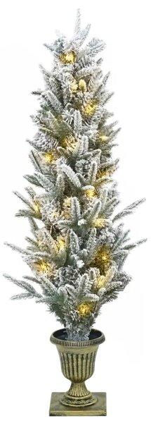 Mini božićno drvce 120 cm 275 LED lampica Topla bijela PVC i PE - Bijela 120 cm s LED svjetlima