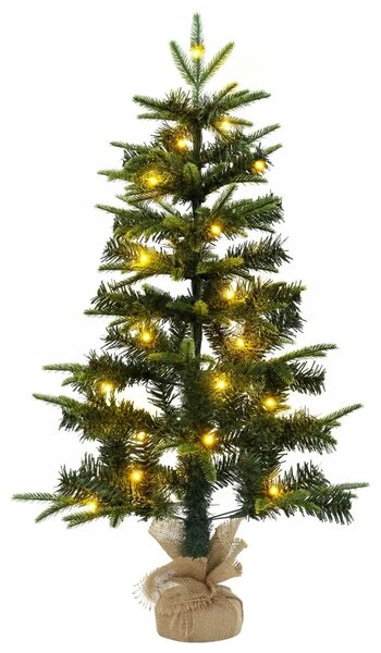 Mini božićno drvce 45 cm 25 LED lampica Topla bijela PVC i PE - Zelena 45 cm s LED svjetlima
