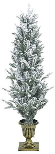 Mini božićno drvce zasnježeno 120 cm PVC i PE Zelena i bijela - Zelena i bijela 120 cm bez LED svjetala