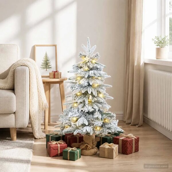 Mini snježno božićno drvce 90 cm 50 LED lampica Topla bijela - Zelena i bijela 90 cm s LED svjetlima