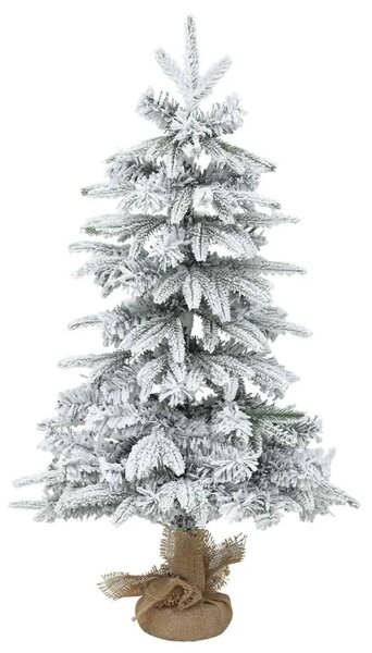 Zasnježeno mini božićno drvce 90 cm PVC i PE Zelena i bijela - Zelena i bijela 90 cm bez LED svjetala