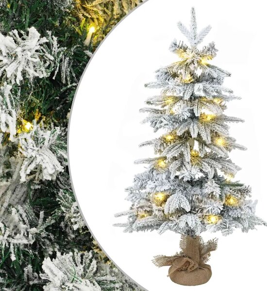 Mini zasnježeno božićno drvce 45 cm 25 LED lampica Topla bijela - Zelena i bijela 45 cm s LED svjetlima