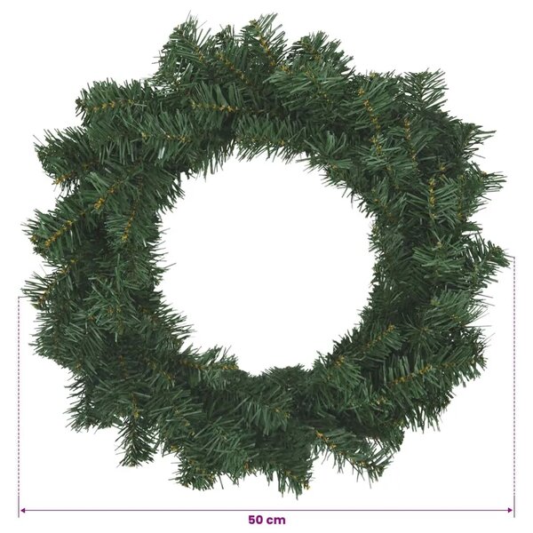 Božićni vijenac Zelena Ø 50 cm PVC - Zelena 50 cm bez LED svjetala