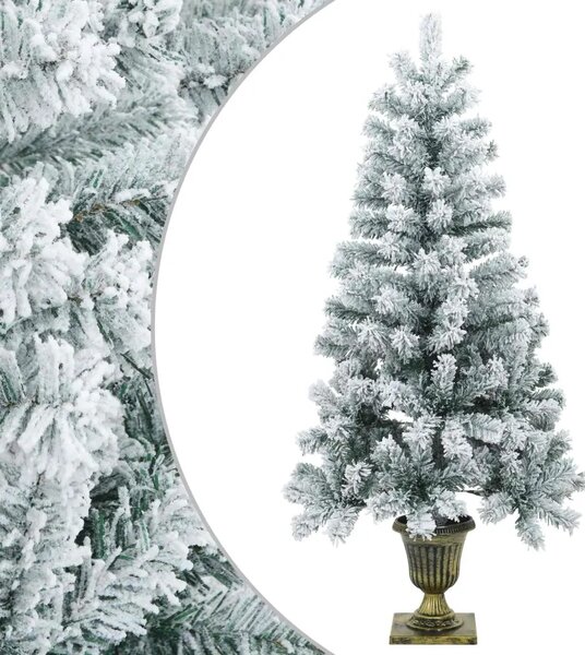 Zasnježeno mini božićno drvce 120 cm PVC Zelena i bijela - Zelena i bijela 120 cm bez LED svjetala