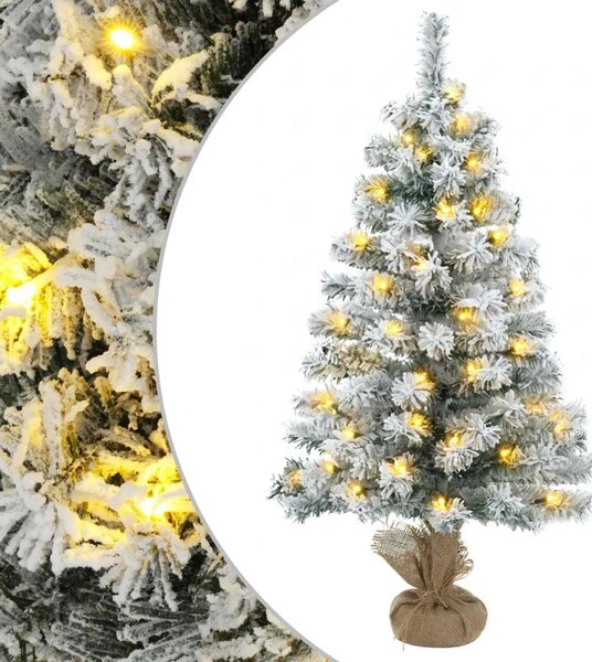 Mini božićno drvce zasnježeno 90 cm 50 LED lampica Topla bijela - Zelena i bijela 90 cm s LED svjetlima
