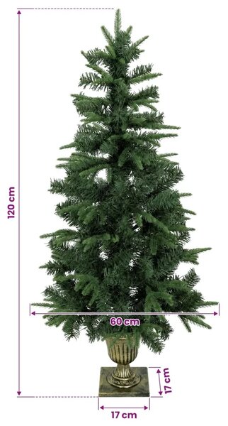 Mini božićno drvce 120 cm PVC i PE Zelena - Zelena 120 cm bez LED svjetala