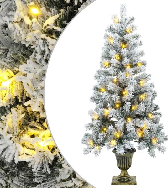 Zasnježeno mini božićno drvce 120 cm 100 LED lampica - Zelena i bijela 120 cm s LED svjetlima