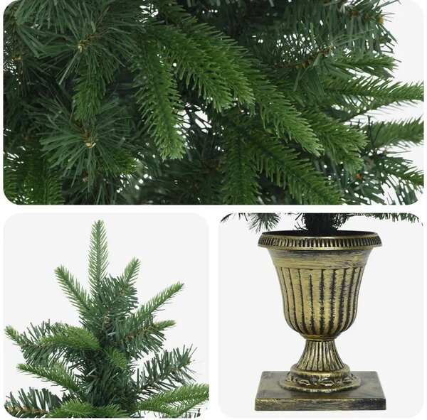 Mini božićno drvce 120 cm PVC i PE Zelena - Zelena 120 cm bez LED svjetala