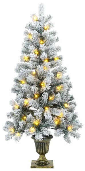 Zasnježeno mini božićno drvce 120 cm 100 LED lampica - Zelena i bijela 120 cm s LED svjetlima