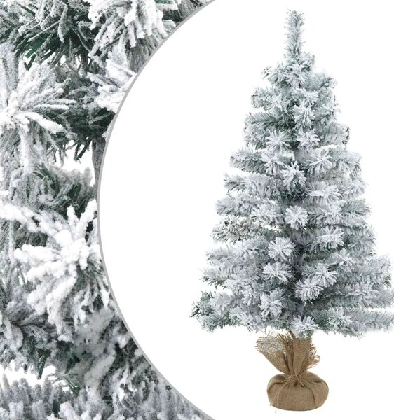 Mini božićno drvce 45 cm PVC Zelena i bijela - Zelena i bijela 45 cm bez LED svjetala