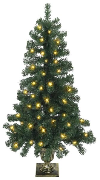 Mini božićno drvce 120 cm 100 LED lampica Topla bijela PVC - Zelena 120 cm s LED svjetlima