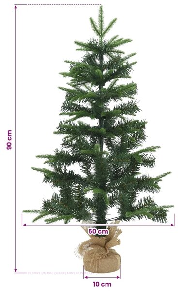 Mini božićno drvce 90 cm PVC i PE Zelena - Zelena 90 cm bez LED svjetala