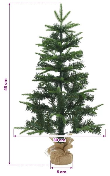 Mini božićno drvce 45 cm PVC i PE Zelena - Zelena 45 cm bez LED svjetala