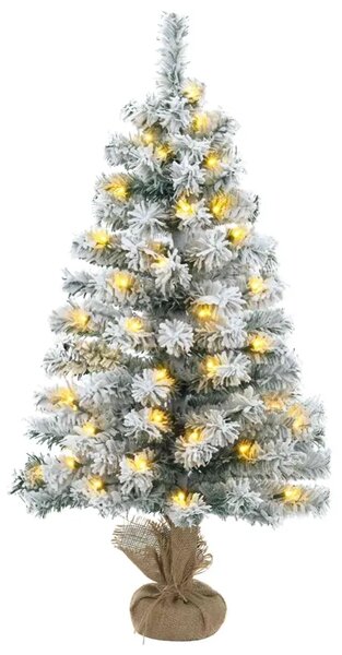 Mini božićno drvce 45 cm 25 LED lampica Topla bijela PVC - Zelena i bijela 45 cm s LED svjetlima